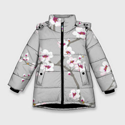 Куртка зимняя для девочки Ранняя весна, цвет: 3D-черный