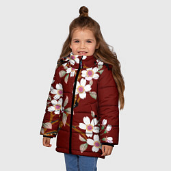 Куртка зимняя для девочки Векторная весна, цвет: 3D-светло-серый — фото 2