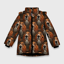 Куртка зимняя для девочки Dog patternt, цвет: 3D-черный