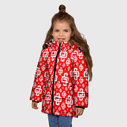 Куртка зимняя для девочки Red Pattern Dope Camo Dope Street Market Спина, цвет: 3D-светло-серый — фото 2