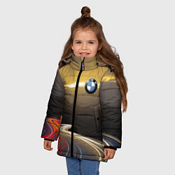 Куртка зимняя для девочки BMW Night route, цвет: 3D-черный — фото 2