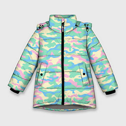 Куртка зимняя для девочки Камуфляж пастельные цвета, цвет: 3D-светло-серый