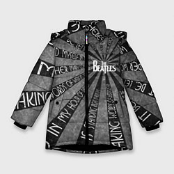Куртка зимняя для девочки Beatles черно-белый, цвет: 3D-черный