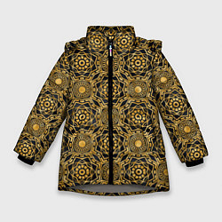 Зимняя куртка для девочки Классический узор золотой