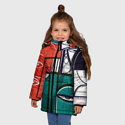 Куртка зимняя для девочки Глаза - арт, цвет: 3D-черный — фото 2
