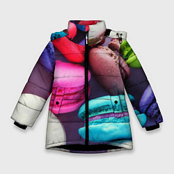 Куртка зимняя для девочки Colorful Macaroons, цвет: 3D-черный