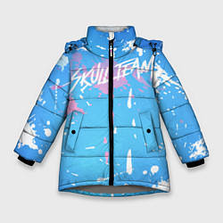 Куртка зимняя для девочки Кляксы Skull Team, цвет: 3D-светло-серый