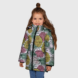 Куртка зимняя для девочки Ананасовый урожай, цвет: 3D-светло-серый — фото 2