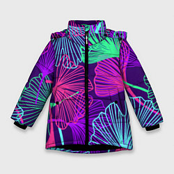 Куртка зимняя для девочки Neon color pattern Fashion 2023, цвет: 3D-черный