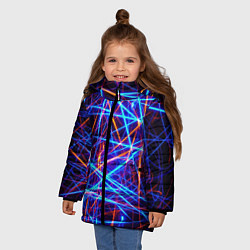 Куртка зимняя для девочки Neon pattern Fashion 2055, цвет: 3D-черный — фото 2