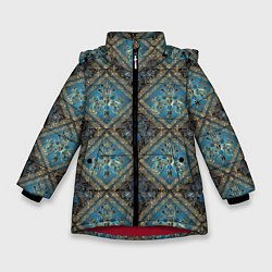 Куртка зимняя для девочки Классические паттерны, цвет: 3D-красный