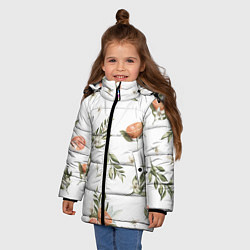 Куртка зимняя для девочки Цветы Цитрусовых Мандарин, цвет: 3D-красный — фото 2