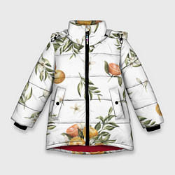 Зимняя куртка для девочки Цветы и Мандарин
