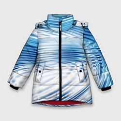 Куртка зимняя для девочки Круги на воде Океан Wave, цвет: 3D-красный