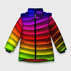 Куртка зимняя для девочки Color line neon pattern Abstraction Summer 2023, цвет: 3D-красный