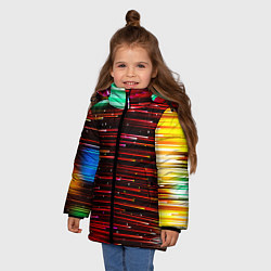 Куртка зимняя для девочки ЛУЧЕВОЙ ПОТОК, цвет: 3D-черный — фото 2
