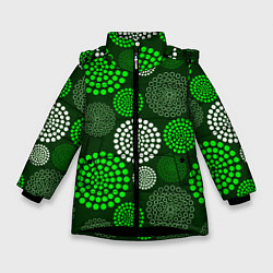Куртка зимняя для девочки ТЕКСТУРНЫЕ МОЛЕКУЛЫ, цвет: 3D-черный