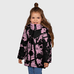 Куртка зимняя для девочки Кляксы Авангард Узор Blots Vanguard Pattern, цвет: 3D-черный — фото 2