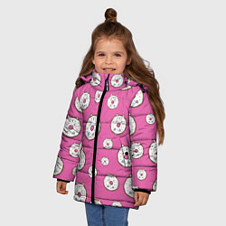 Куртка зимняя для девочки Бублик кот, цвет: 3D-светло-серый — фото 2