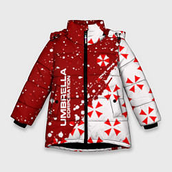 Куртка зимняя для девочки Resident Evil Umbrella Corporation паттерн, цвет: 3D-черный