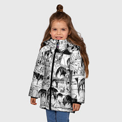 Куртка зимняя для девочки Бакуман паттерн, цвет: 3D-красный — фото 2