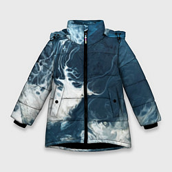 Зимняя куртка для девочки Texture of dark waves