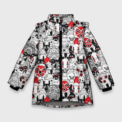 Куртка зимняя для девочки Studio Ghibli Stars, цвет: 3D-светло-серый