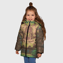 Куртка зимняя для девочки Цветной,абстрактный, графический рисунок, цвет: 3D-светло-серый — фото 2