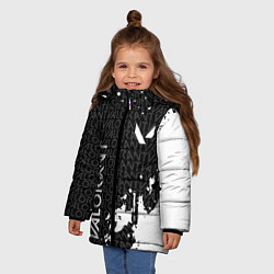 Куртка зимняя для девочки Valorant - Паттерн надписи, цвет: 3D-светло-серый — фото 2