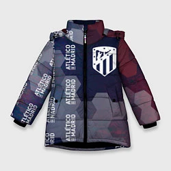 Куртка зимняя для девочки ATLETICO MADRID - Соты, цвет: 3D-черный