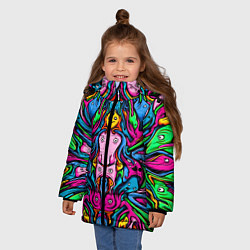 Куртка зимняя для девочки ОПТИЧЕСКАЯ ИЛЛЮЗИЯ СУЩЕСТВ, цвет: 3D-черный — фото 2
