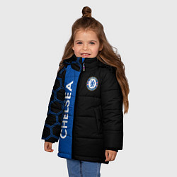 Куртка зимняя для девочки Челси футбольный клуб, цвет: 3D-светло-серый — фото 2