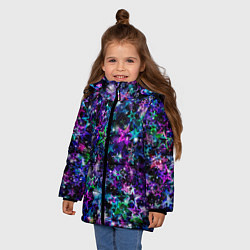 Куртка зимняя для девочки ЦВЕТНОЙ ЗВЕЗДОПАД, цвет: 3D-черный — фото 2