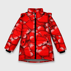 Куртка зимняя для девочки LOVING HEARTS, цвет: 3D-светло-серый