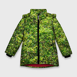 Куртка зимняя для девочки Камуфляж Дубки, цвет: 3D-красный