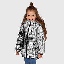 Куртка зимняя для девочки Доктор Стоун паттерн, цвет: 3D-красный — фото 2