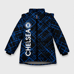 Куртка зимняя для девочки Челси footbal club, цвет: 3D-светло-серый