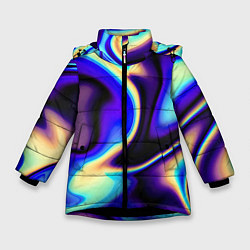Зимняя куртка для девочки Цветовая абстракция