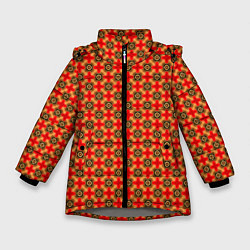 Куртка зимняя для девочки COLOR PATTERNED BACKGROUND, цвет: 3D-светло-серый