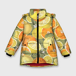 Куртка зимняя для девочки Апельсины и Лимоны, цвет: 3D-красный