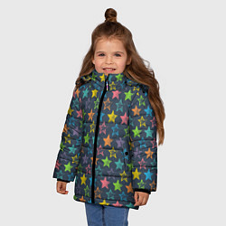 Куртка зимняя для девочки Море звезд, цвет: 3D-светло-серый — фото 2