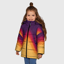 Куртка зимняя для девочки Волны песка и лавы, цвет: 3D-черный — фото 2