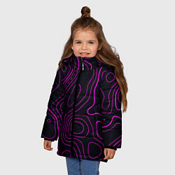 Куртка зимняя для девочки THE ILLUSION OF PURPLE LINES, цвет: 3D-черный — фото 2