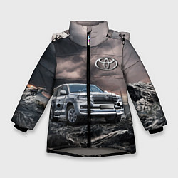 Зимняя куртка для девочки Toyota Land Cruiser 200 среди скал