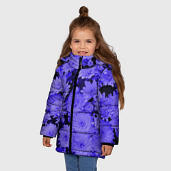 Куртка зимняя для девочки Хризантемы Сhrysanthemums, цвет: 3D-черный — фото 2