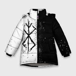 Куртка зимняя для девочки КЛЕЙМО ЖЕРТВЫ ЧБ БЕРСЕРК, цвет: 3D-светло-серый