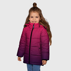 Куртка зимняя для девочки RED to dark BLUE GRADIENT, цвет: 3D-черный — фото 2