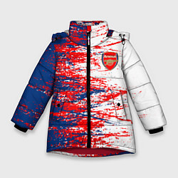 Куртка зимняя для девочки Arsenal fc арсенал фк texture, цвет: 3D-красный