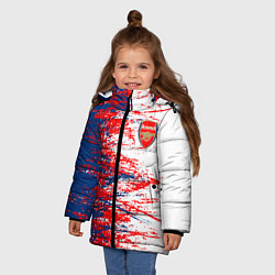Куртка зимняя для девочки Arsenal fc арсенал фк texture, цвет: 3D-красный — фото 2