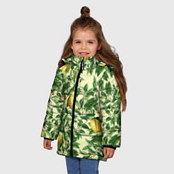 Куртка зимняя для девочки Лимоны На Ветках, цвет: 3D-черный — фото 2